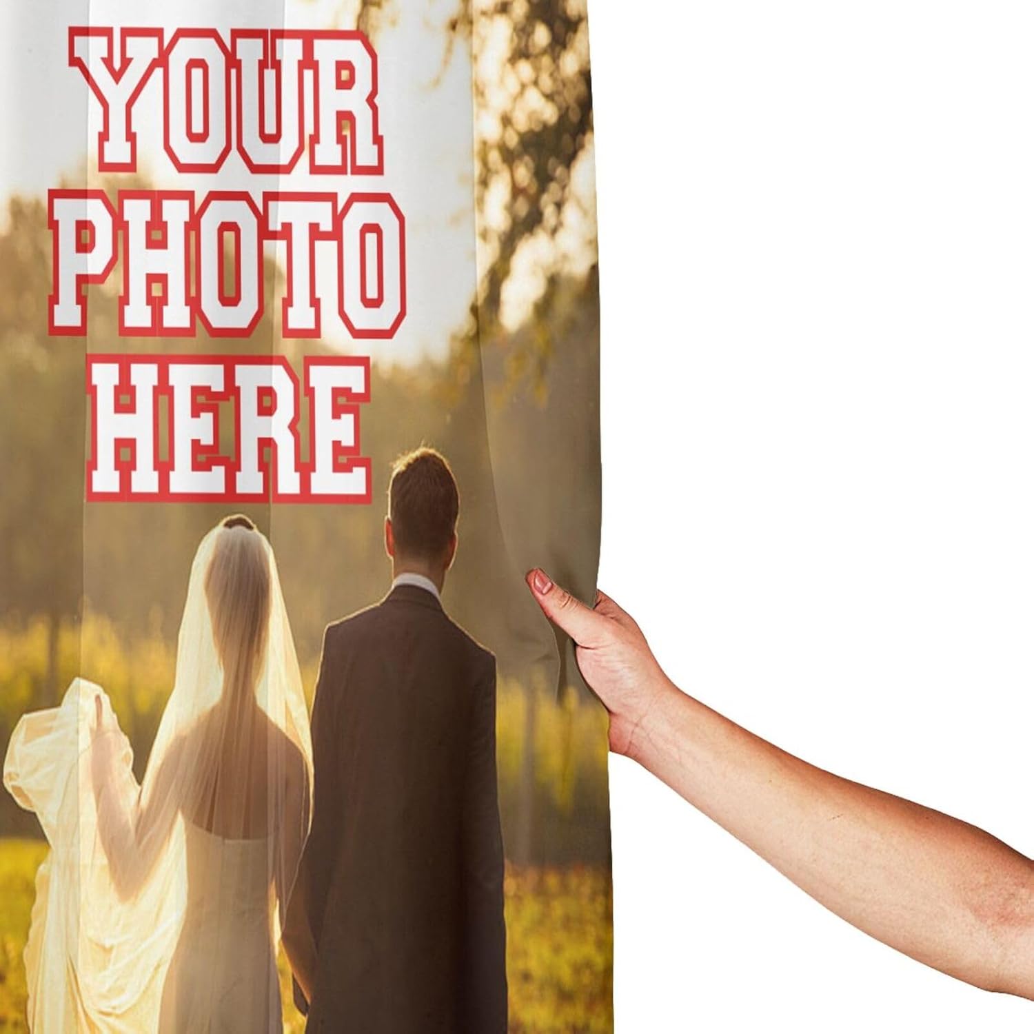 Personalized Shower Curtain Custom Shower Curtains with 1 Photos Text Customized Shower Curtain for Bathroom with Hooks 66 Inch X 72 Inch