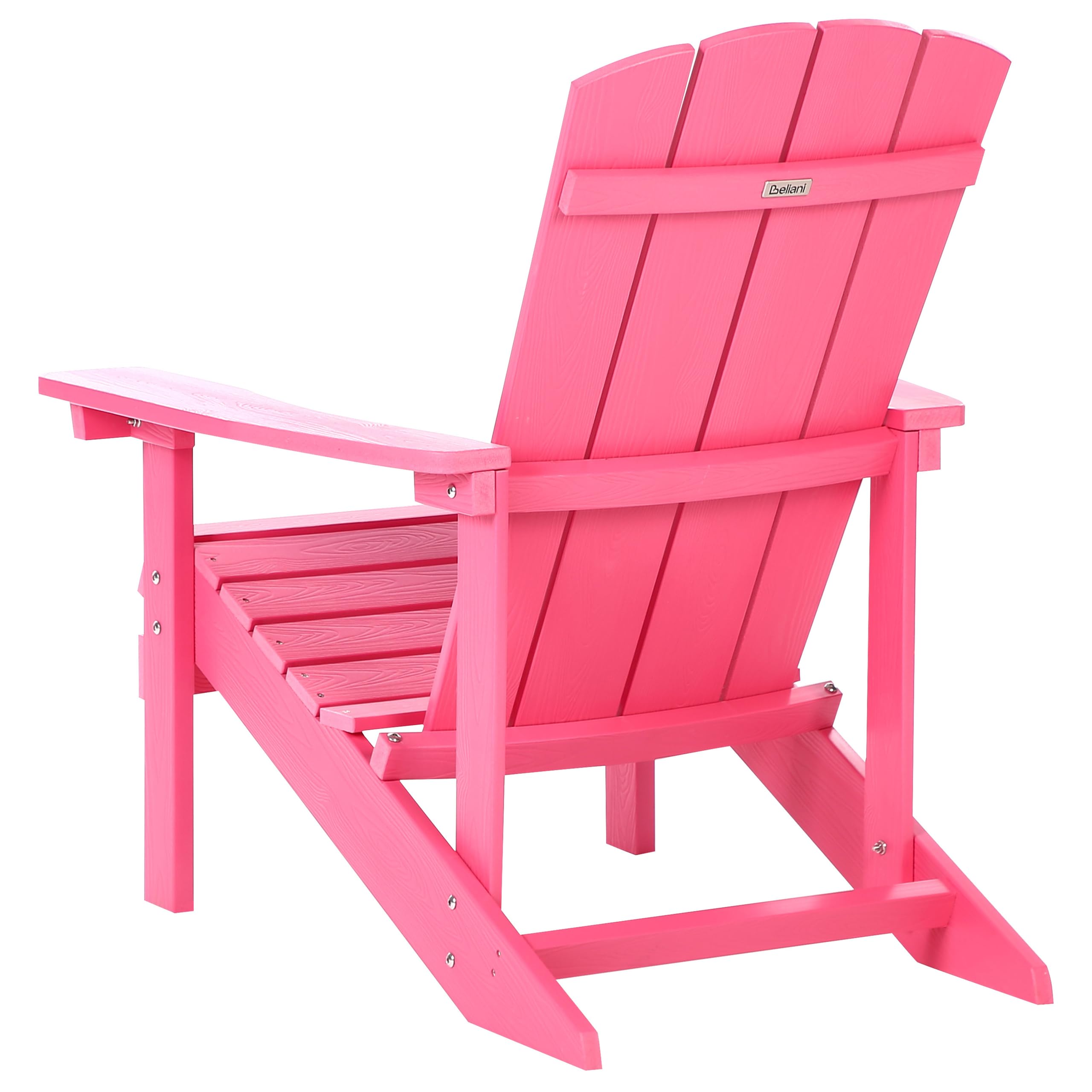 Chaise de Jardin en Plastique Effet Bois Terrasse Extérieur Rose Adirondack
