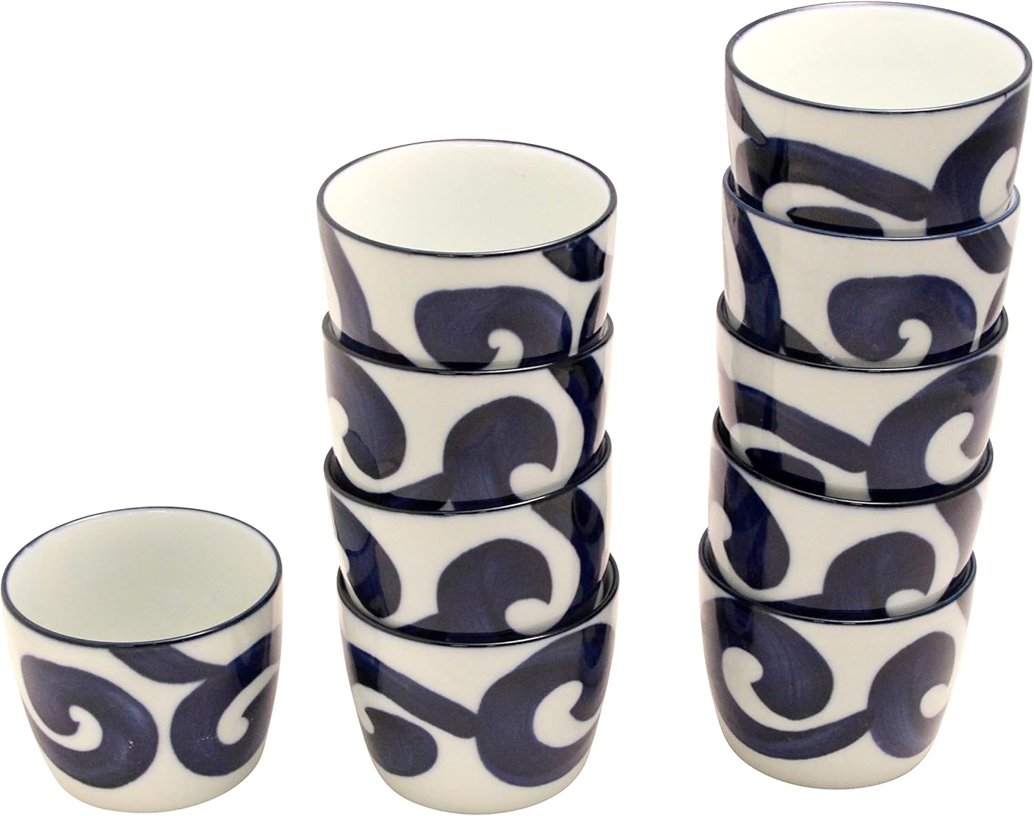 キャッスルエンタープライズ 【麺鉢】鳴門唐草 新 ソバ 千代口 10個セット 直径19.3ｃｍ&times;高さ7ｃｍ