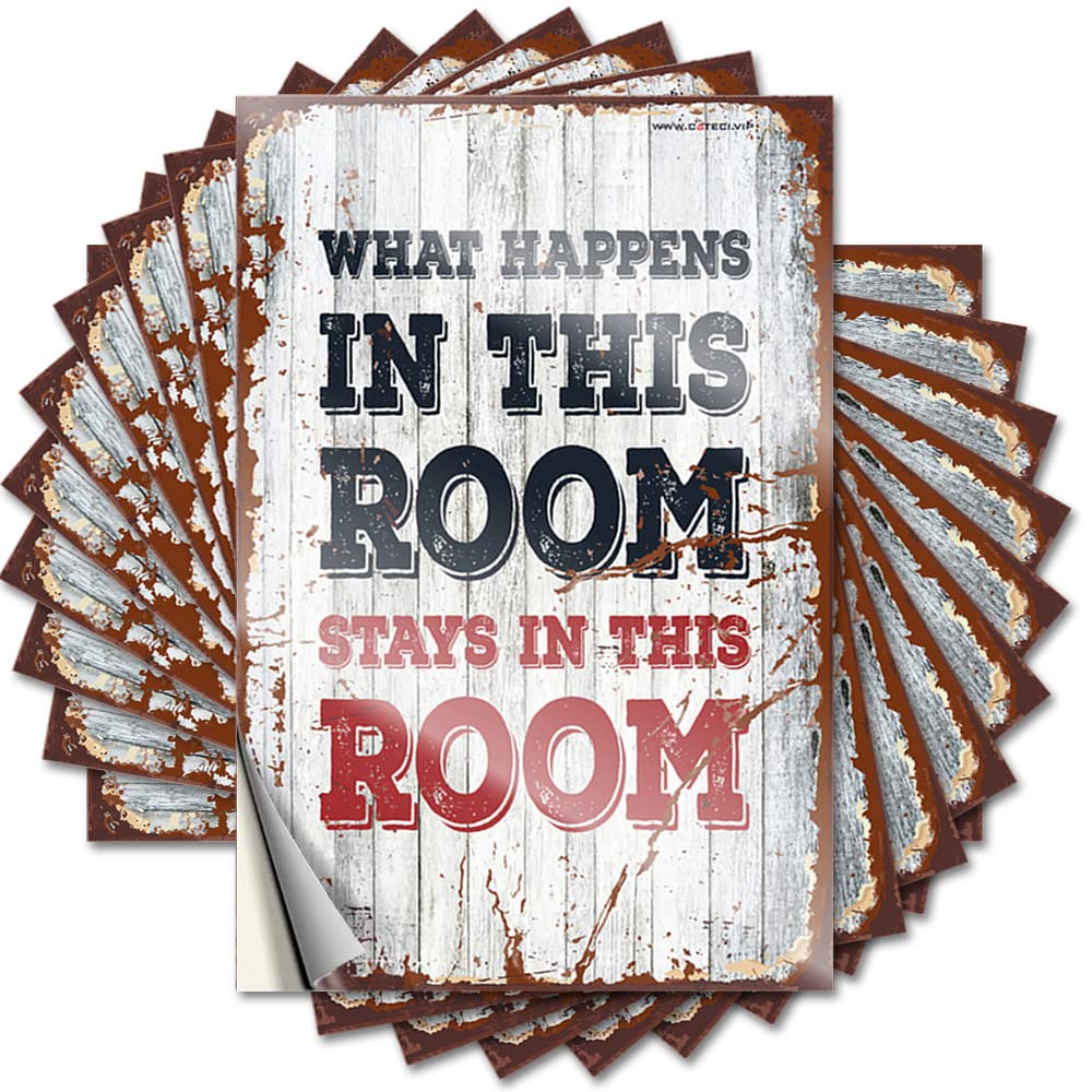 JNBT Good Job Funny Label Vinyl Waterproof Durable Weatherproof | What Happens In This Room Stays Bar Sign For Home Decor