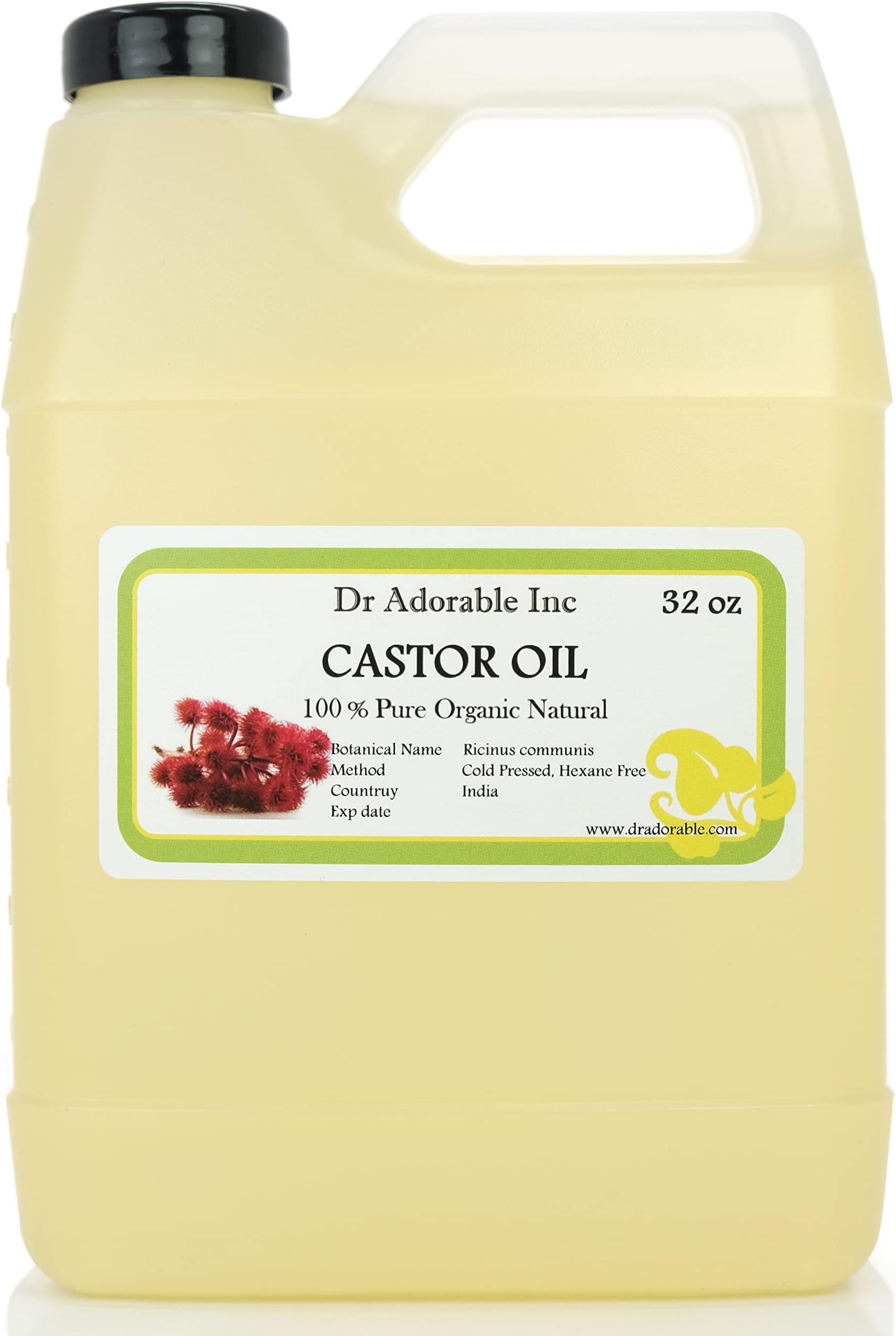 32 Oz - Premium Castor Oil - 100% Pure Natural Organic Cold Pressed Virgin 1 Quart / 2 LB
