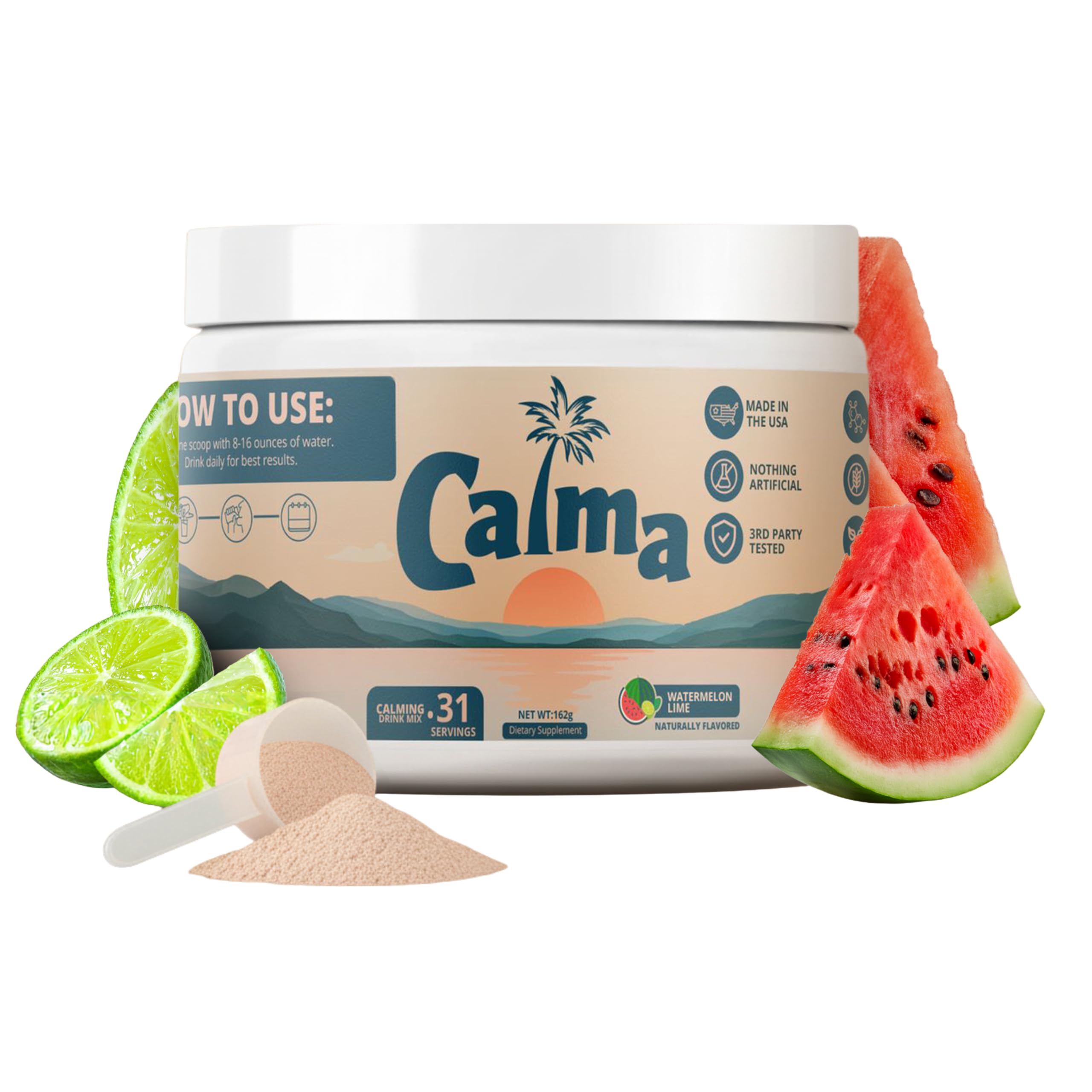 Amazon.com: Calma – Watermelon Lime Calming Drink Mix, Magnesium