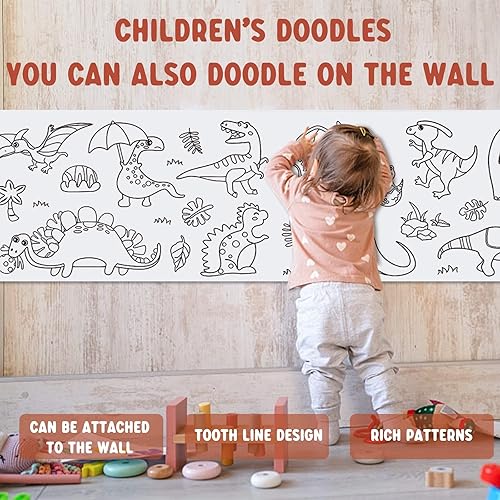 Miniatura 4 de 2 rollos de dibujo para niños, rollo de papel para colorear para niños de 120 x 11.8 pulgadas, rollo de papel de dibujo para bricolaje, rollo de