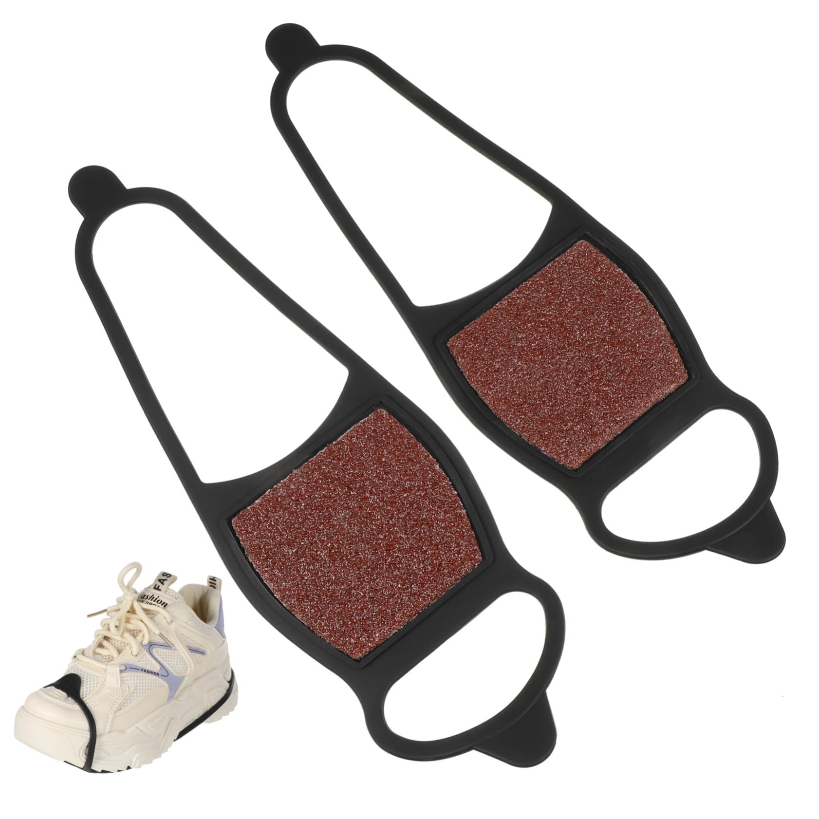 POPETPOP Crampons Antidérapants pour Chaussures en Caoutchouc, Légers et Solide, 2 Paires pour Marche et Déneigement en Extérieur sur Neige et Glace