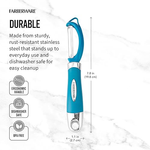 Miniatura 2 de Farberware Euro Peeler, un esencial de cocina para pelar rápida y fácilmente productos, chocolate, quesos y más, cuenta con agujero para colgar para