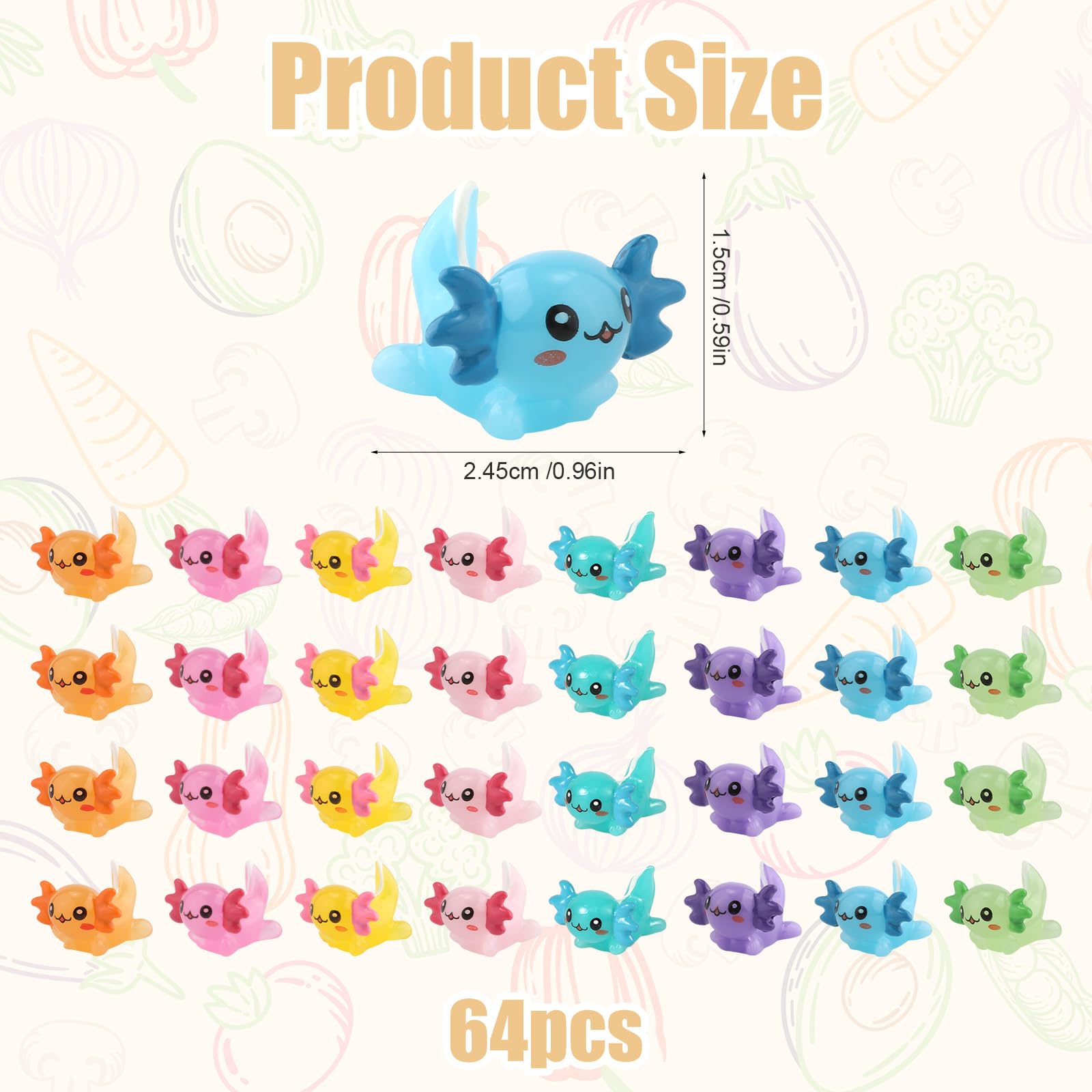 64pcs Mini Axolotl Figures - Image 2