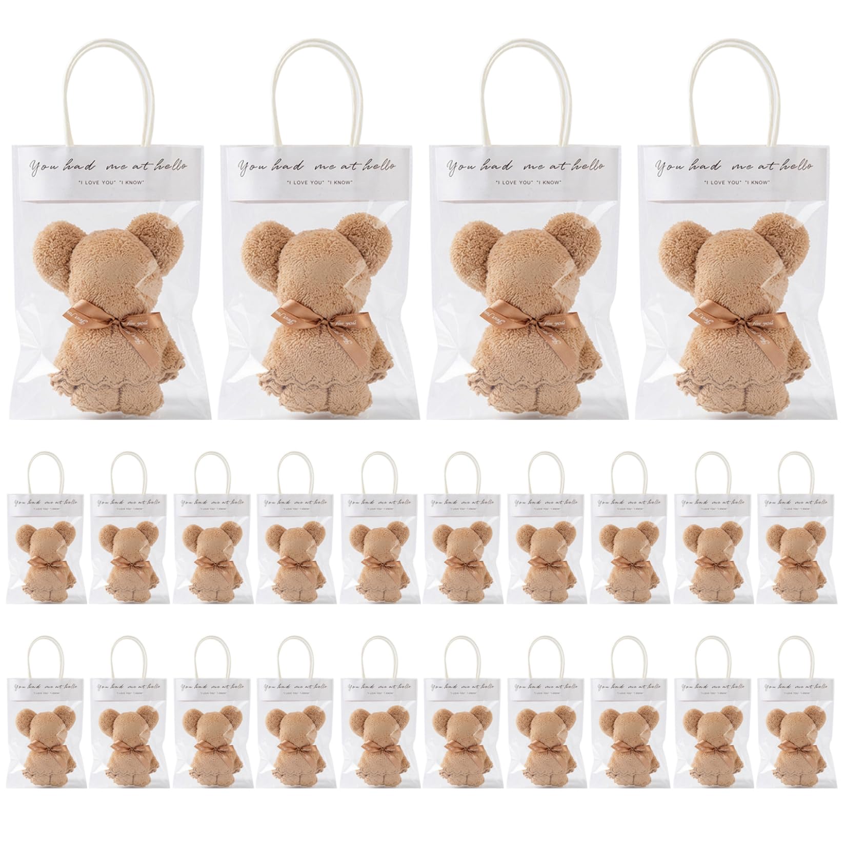 Serviettes ours marron café gants de toilette anti-irritation pour peaux sensibles