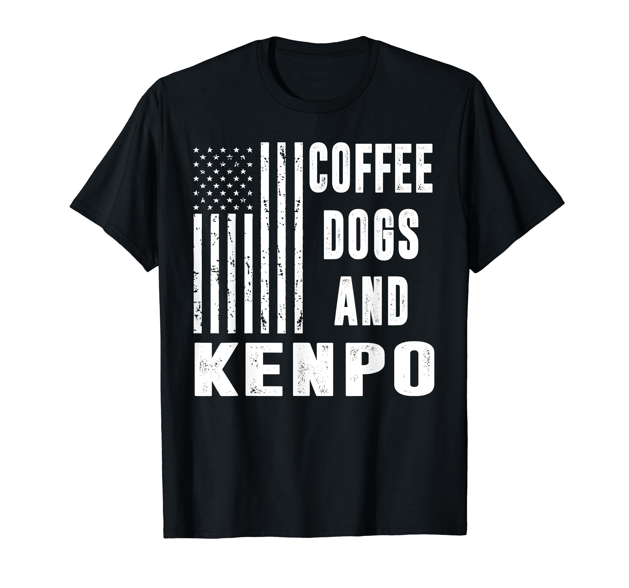 TatsuJP T ShirtCoffee Dogs And Kenpo Karate American Flag T-Shirt