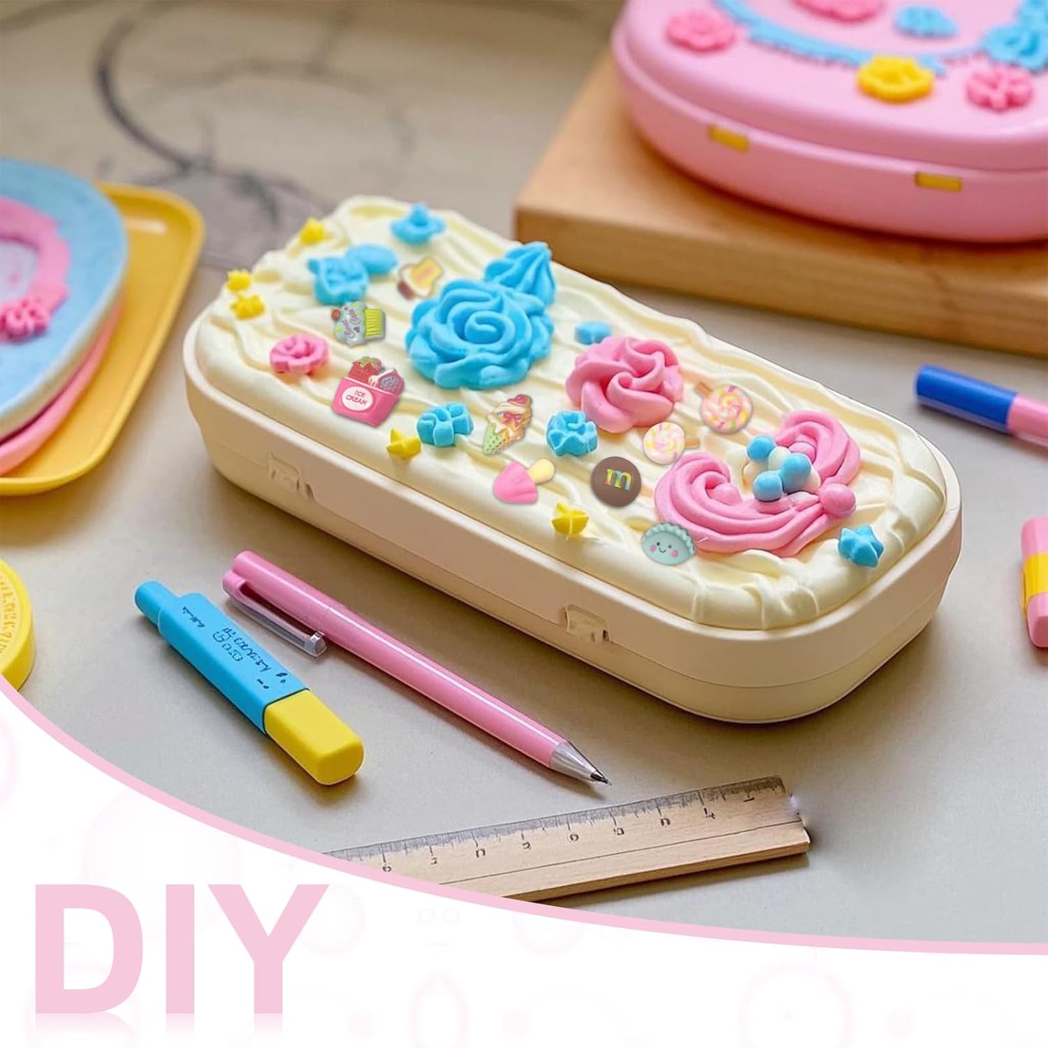 200 pcs Assorted Slime Charms, BOSOIRSOU Cute Candy Sweet Fruits Donut Charms Ornaments Flatback Resin Cabochons for Craft Making Ornament Scrapbooking DIY Crafts Beads Making Supplies - Random Style - Image 3