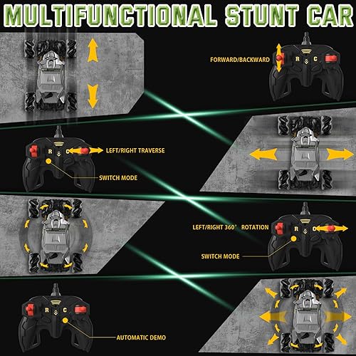 Miniatura 3 de Camiones monstruo RC para niños, auto de control remoto 124 RC Stunt Car 360 giratorio 4WD Off-Road 2.4Ghz 20KMH auto RC de alta velocidad auto de