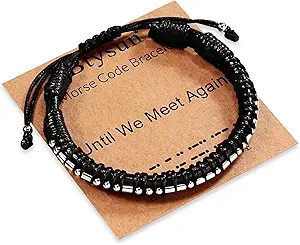 Inspirational Gifts for Men Morse Code Bracelets Mens Bracelets Graduation Gifts for Him Fathers Day Adjustable Leather Bracelet Motivational Birthday Annivesary Jewelry Stocking Stuffers for Men