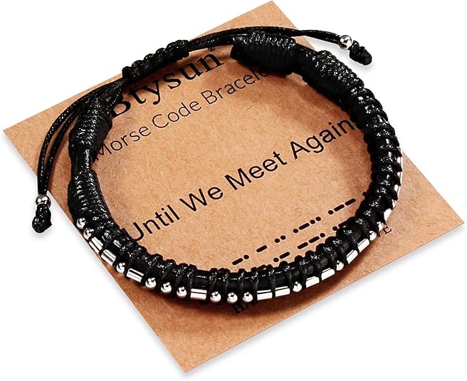 Inspirational Gifts for Men Morse Code Bracelets Mens Bracelets Graduation Gifts for Him Fathers Day Adjustable Leather Bracelet Motivational Birthday Annivesary Jewelry Stocking Stuffers for Men