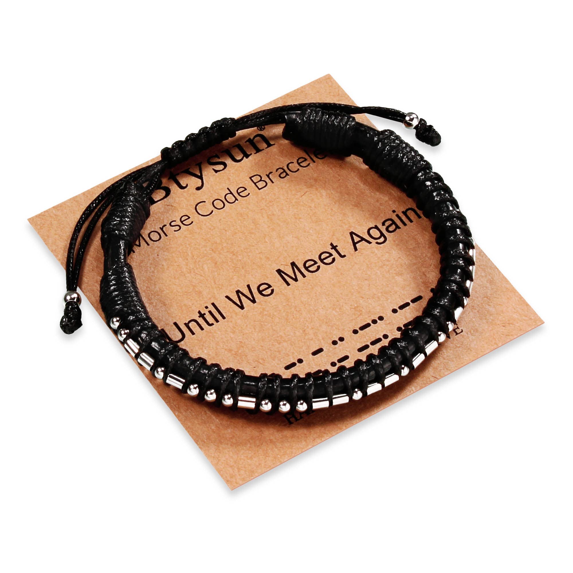 Btysun Fathers Day Gift, Gifts for Men Morse Code Bracelets for Men 2026 Graduation Gifts Mens Bracelet for Him Boyfriend Husband Leather Bracelet Motivational Birthday Jewelry Stocking Stuffers