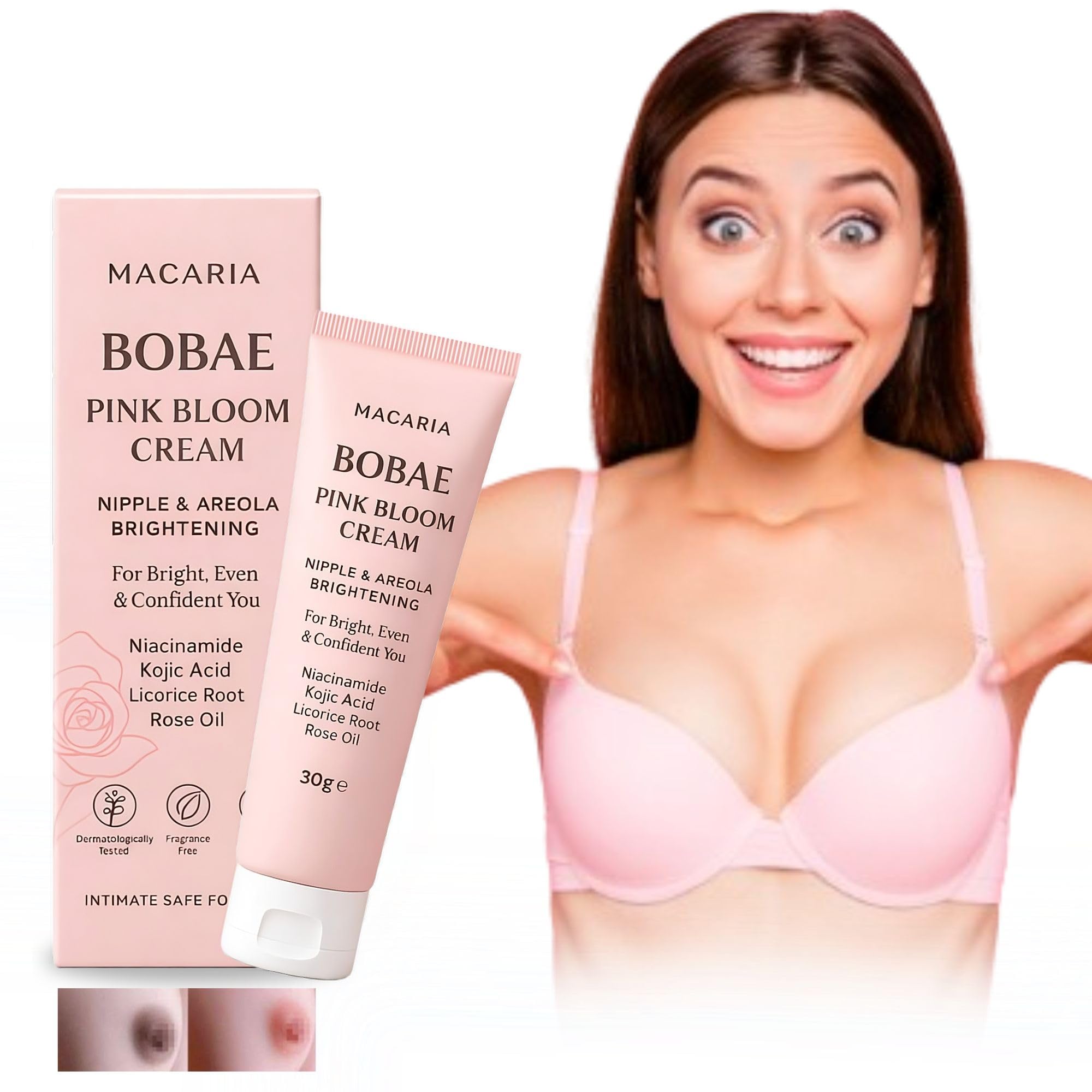 Bobae Pink Bloom Cream - Pink Breast Dark Nipple Lightening Cream | Nipple Pigmentation Cream