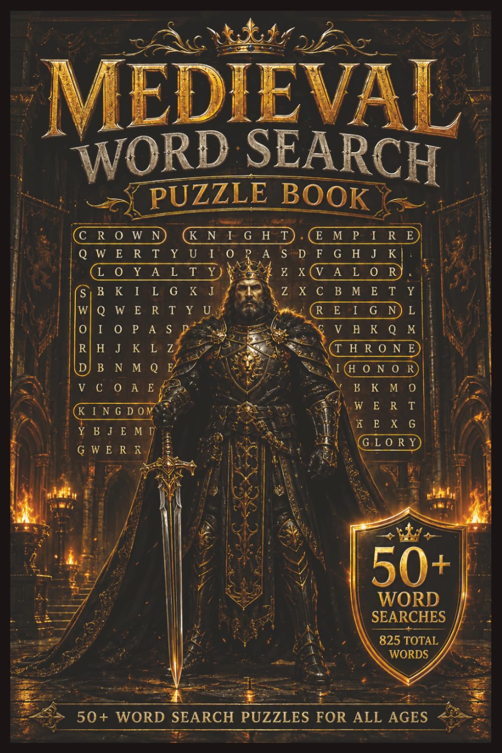 Medieval Word Search Puzzle Book: 50+ Epic Medieval Fantasy Word Search Puzzles Featuring 825 Total Words for Adults, Teens, Seniors, and Puzzle Lovers (Medieval Word Search Puzzle Book for Adults)