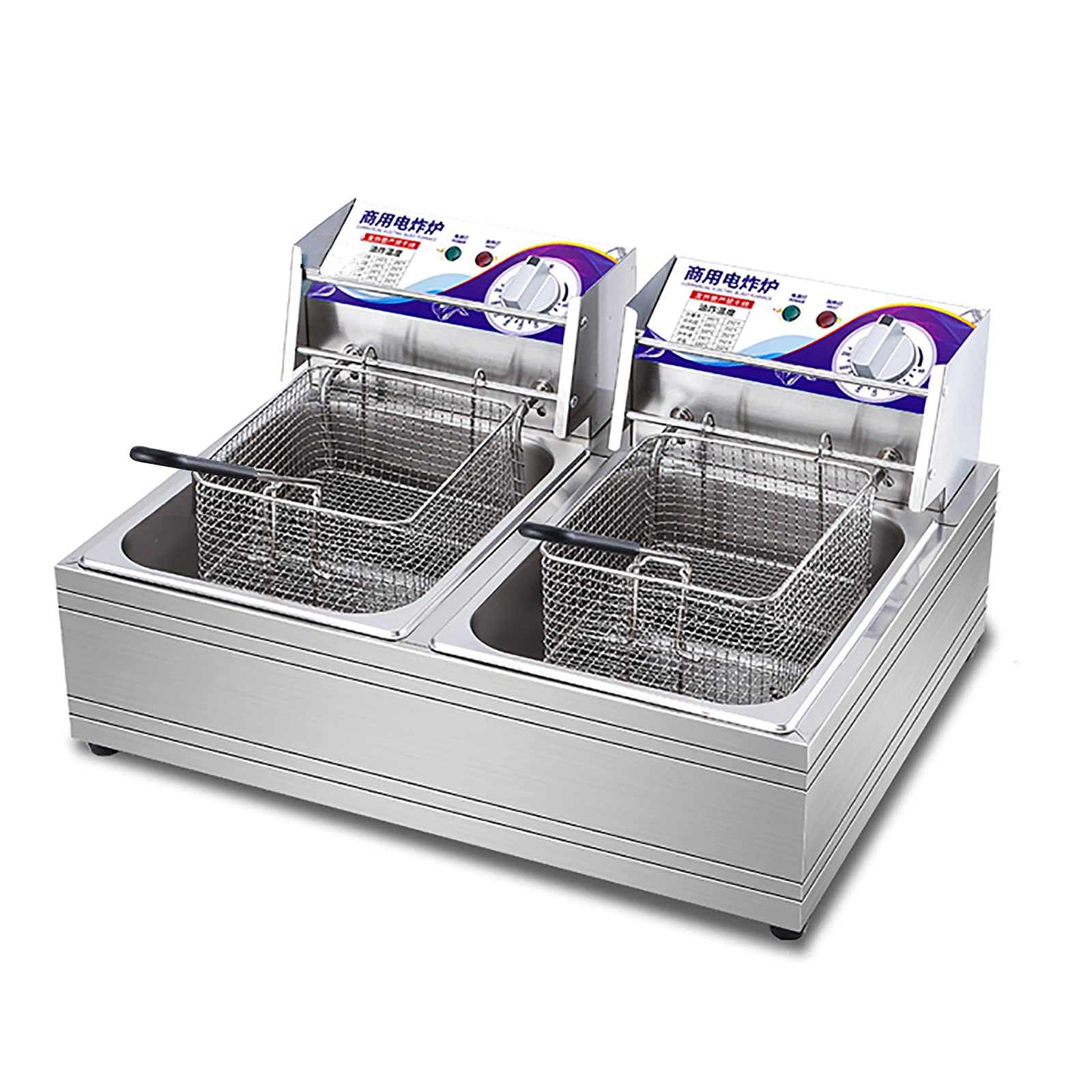Friggitrice elettrica a forza, 10L/20L ad alta capacità professionale da banco, per ristoranti di patatine fritte, fast food, snack bar, feste