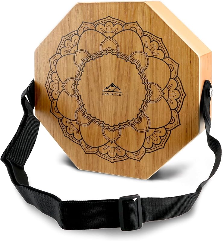 Caja de tambor de cajón de dos tonos Tambor de mano de madera portátil | con alambre de lazo, correa ajustable, instrumento de percusión fácil de transportar para adultos y principiantes