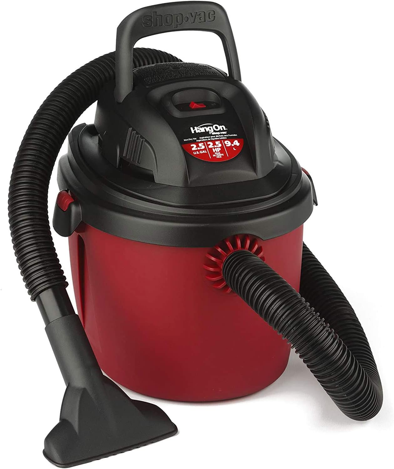 Shop-Vac 2036000 2.5-Gallon 2.5 Peak HP Wet Dry Vacuum, Small, Red/Black