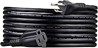 Vista 18 de Yaxa Basics - Cable de extensión de 6 pies, 3 clavijas, extensor de toma de corriente, cable de extensión para interiores, 13 amperios, 125 V