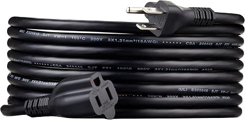 Amazon Basics Extension Cord, 15 Ft, 3-Prong Outlet Exten...
