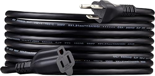 Miniatura 13 de Yaxa Basics Cable de extensión, 10 pies, extensor de tomacorriente de 3 clavijas, cable de extensión para interiores, 13 amperios, 125V, blanco