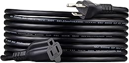 Amazon Basics Extension Cord, 15 Ft, 3-Prong Outlet Extender, Indoor, 13 Amps, 125V, Black