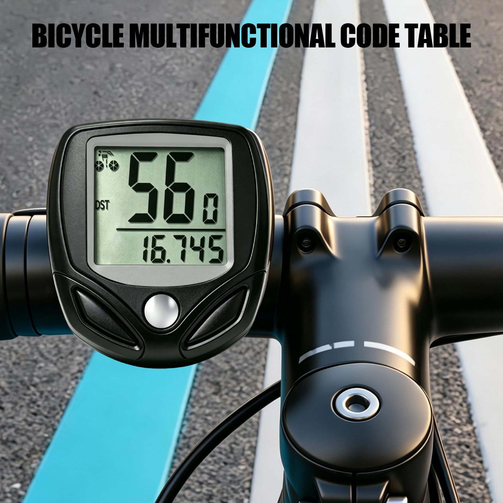 Cuentakilómetros Bicicleta Inalámbrico con 19 Funciones,Velocímetro Bicicleta IP54 Resistente al Agua,Pantalla LCD con Inicio Parada Automática,Cuenta Km Bicicleta para Uso Diario