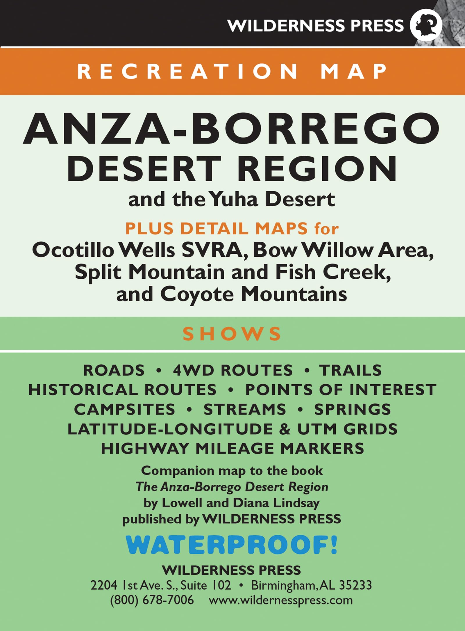Map Anza Borrego Desert Region Wilderness Maps Desertcart INDIA