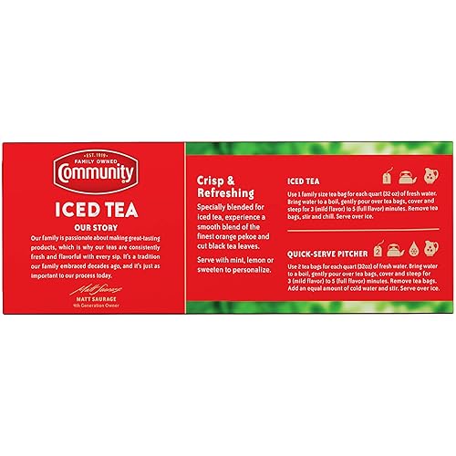 Miniatura 2 de Community Coffee Signature Iced Tea, 144 bolsas de té de tamaño familiar, caja de 24 unidades (paquete de 6)