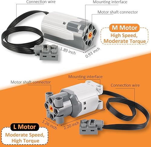 Miniatura 2 de Kit de motor 9 en 1 de WEERSHUN compatible con la mayoría de bloques de construcción con clavos, set de motor con potentes motores, control remoto