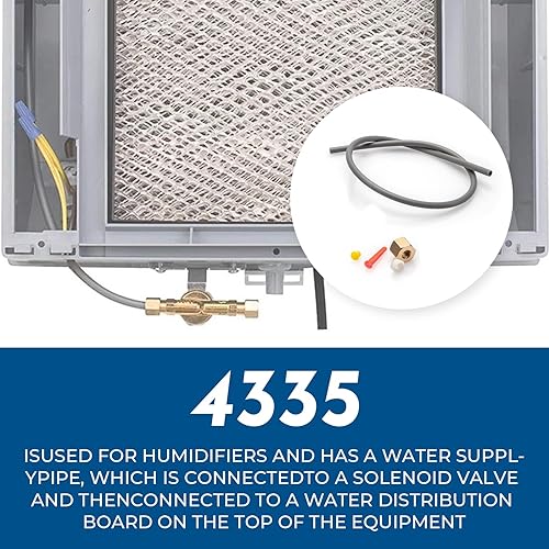 Miniatura 5 de Tubo de alimentación 4335 con funda para humidificadores Aprilaire 400, 400A, 400M, 500, 500A, 500M, 600, 600A 600M, incluye filtro en línea #4004
