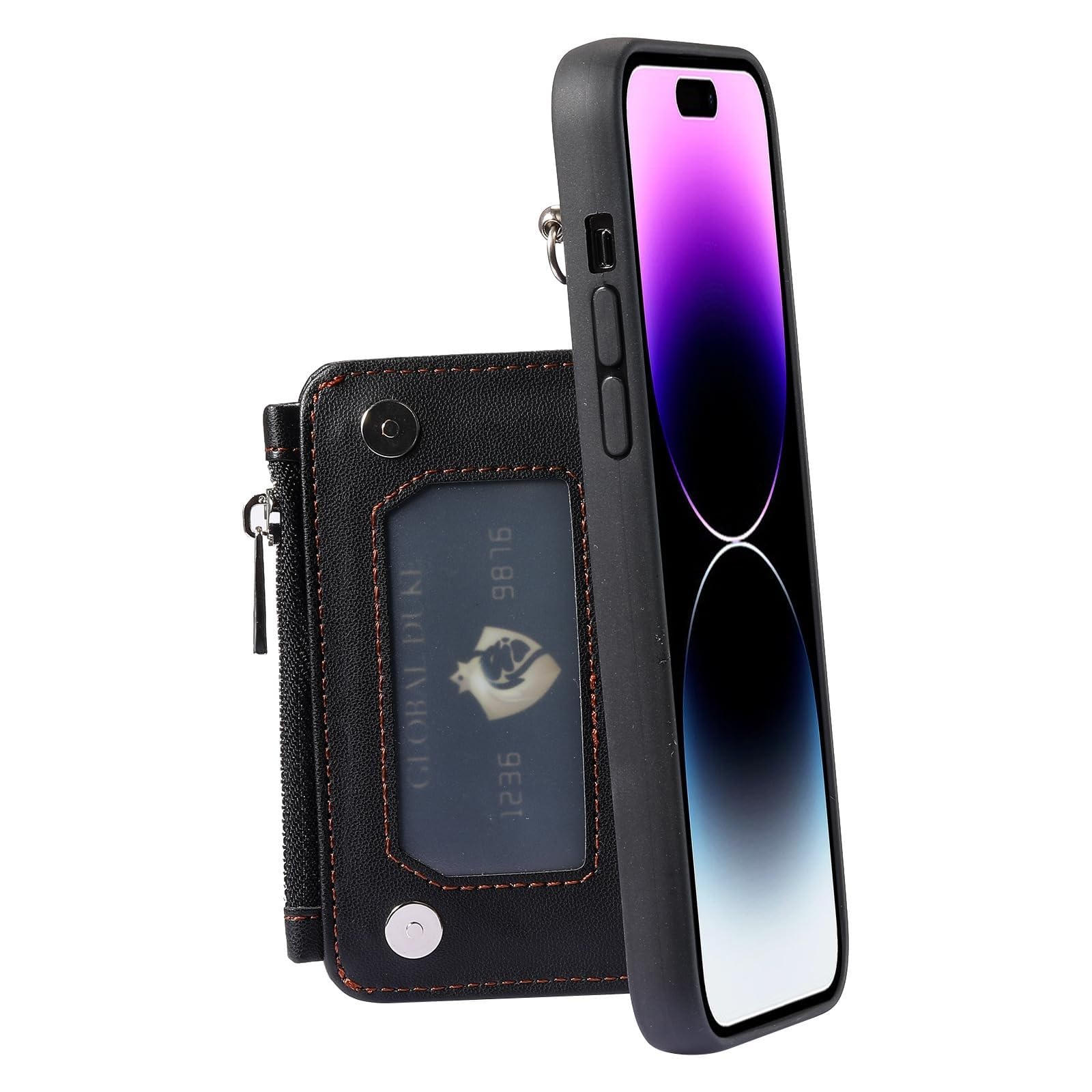 Genérico Funda para iPhone 16 Pro Max/16 Pro/16 Plus/16, Funda Piel Suave Al Tacto Funda con Ranura para Tarjetas Y Correa para La Muñeca, Resistente A Los Golpes Carcasa(Pink,16)