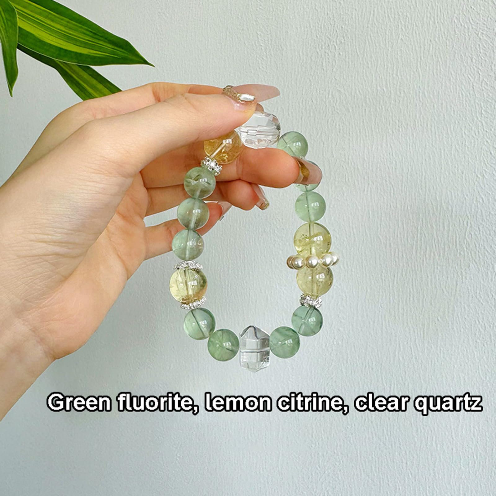 Bracciale di cristallo da donna, gioiello con perline di quarzo naturale