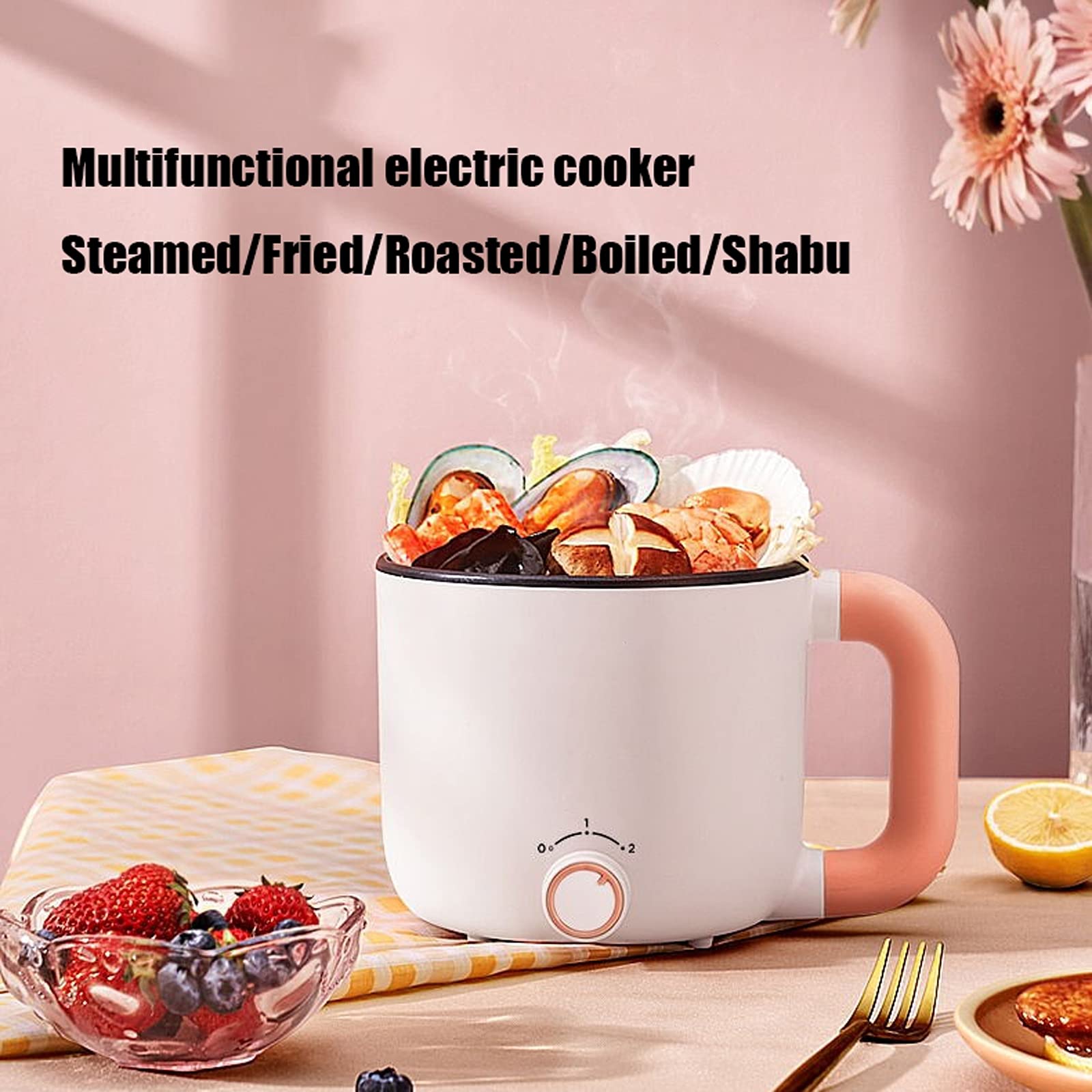 Gorący garnek z palnikiem elektrycznym, garnek Shabu Shabu, gorący garnek elektryczny, kuchenka do ramenu, przenośna patelnia elektryczna (With steamer)