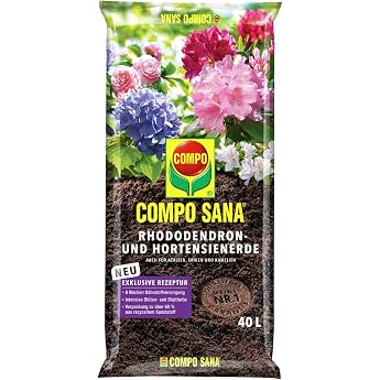 Compo Sana  Rhododendron and Hydrangea Soil 40 L 8 Weeks Nutrients