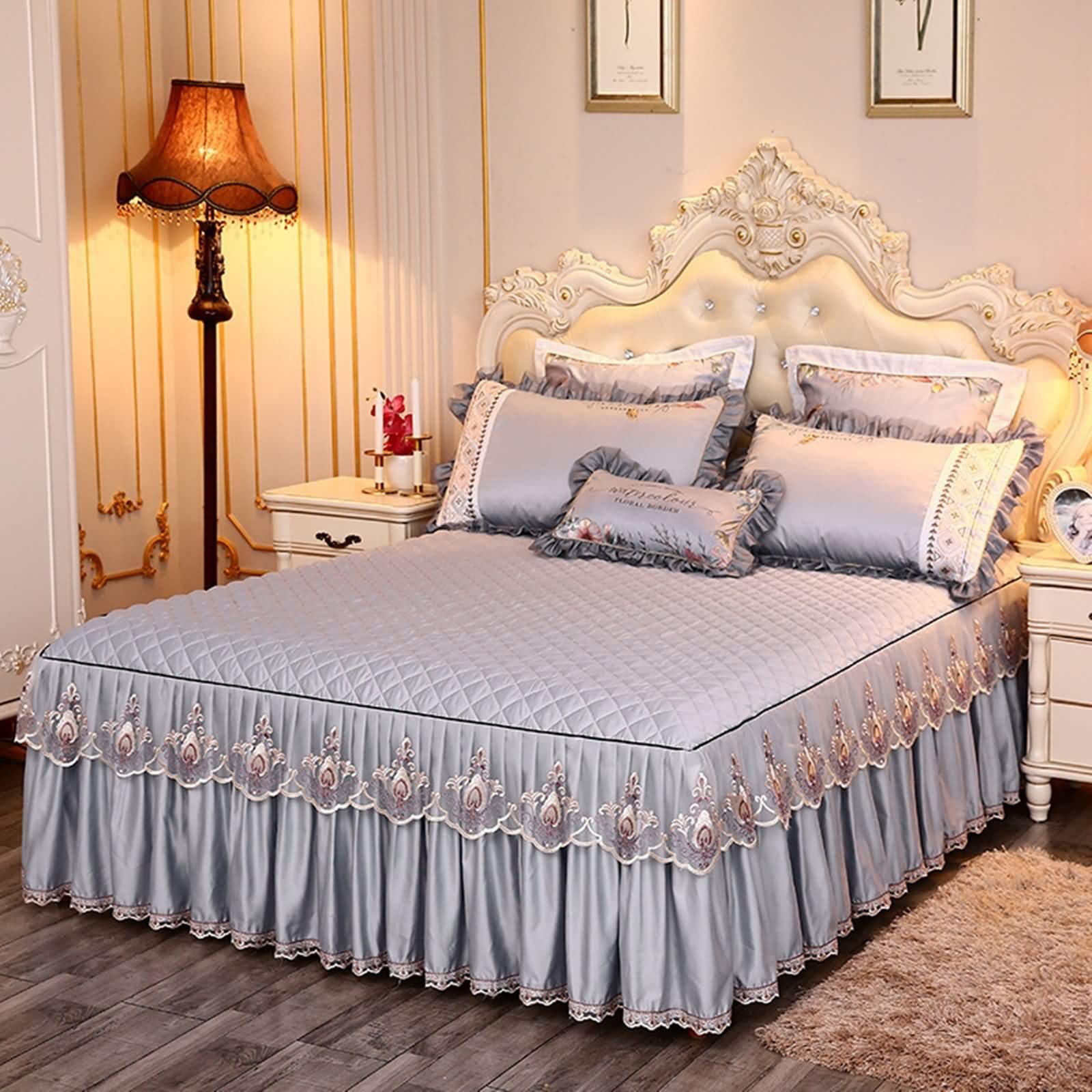 Housse matelas 180x200 pour lit 2 personnes en polycoton gris lavable
