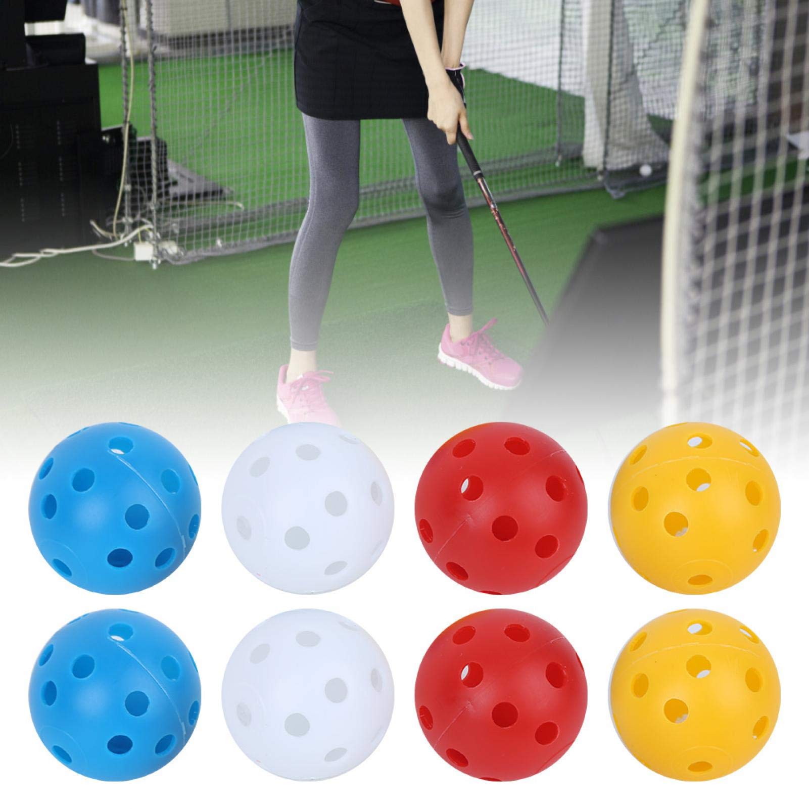 BigKing Pelota de Golf Hueca, 20 Piezas de plástico de Color Mixto, Flujo de Aire, Pelota de Golf de Entrenamiento Hueca, Deportes de Interior, práctica, Accesorios de Golf