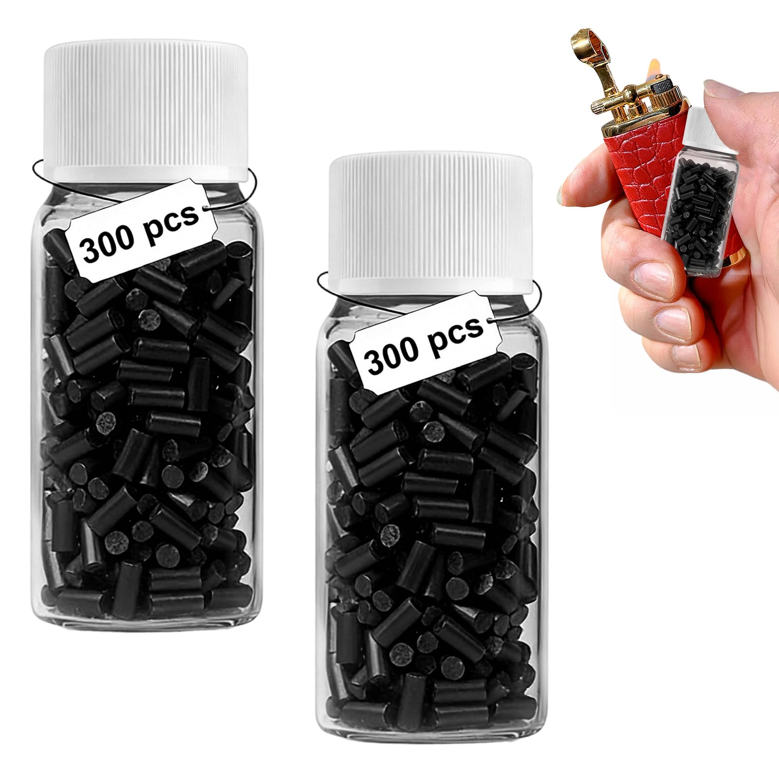 KLEHOPE 600 Pieces Universal Flints for Zippo and Clipper Lighters (Black)