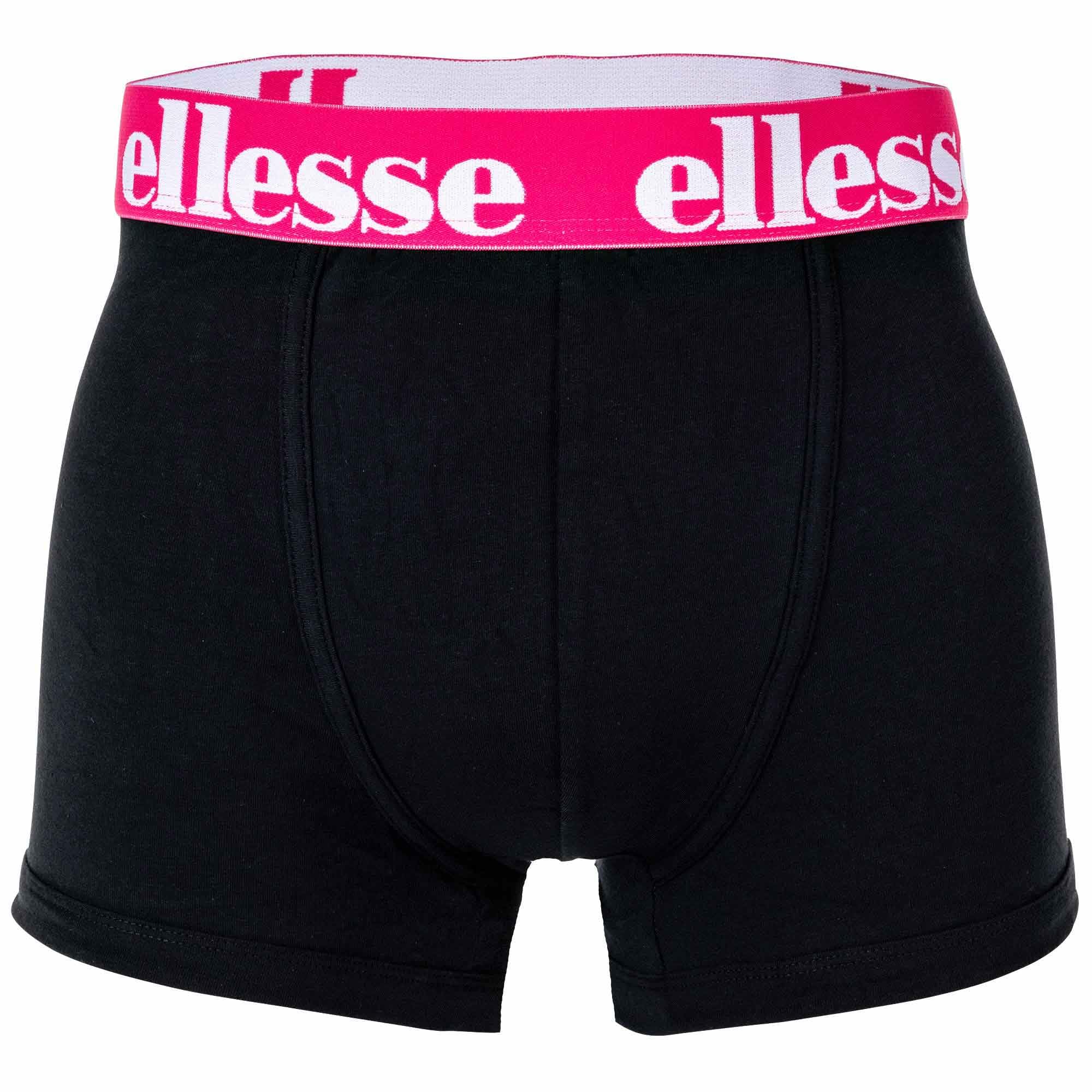 Ellesse Yema Calzoncillos tipo bóxer para hombre, paquete de 7 unidades, con logotipo, sin bragueta, algodón elástico