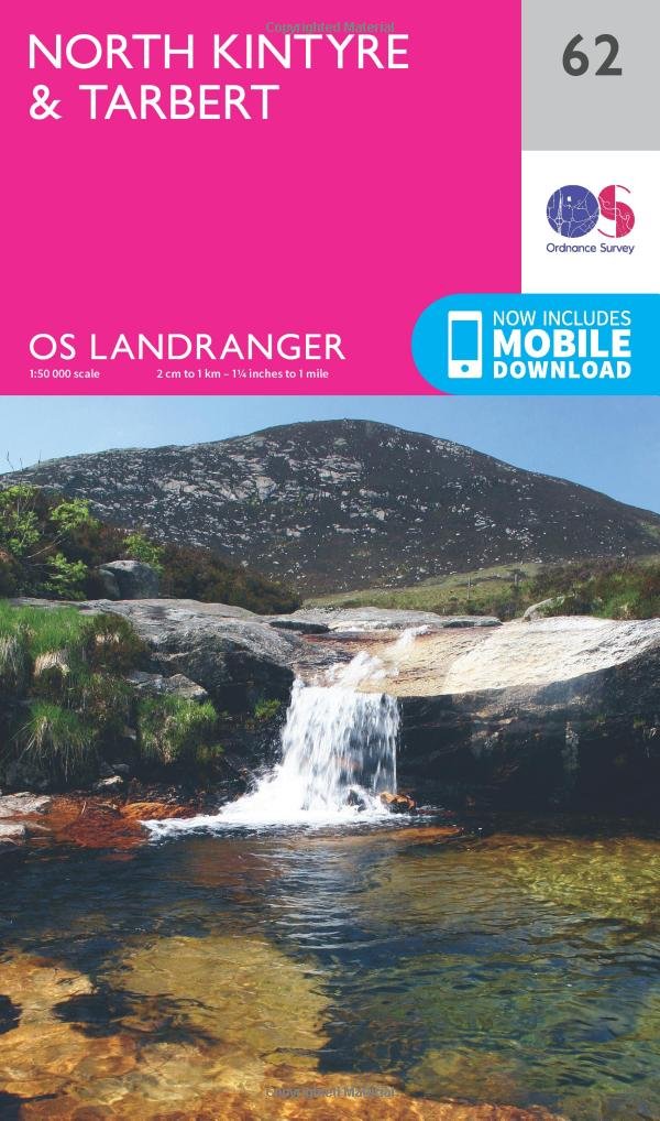North Kintyre & Tarbert Map | Isle of Gigha | Ordnance Survey | OS Landranger Map 62 | Scotland | Walks | Cycling | Days Out | Maps | Adventure