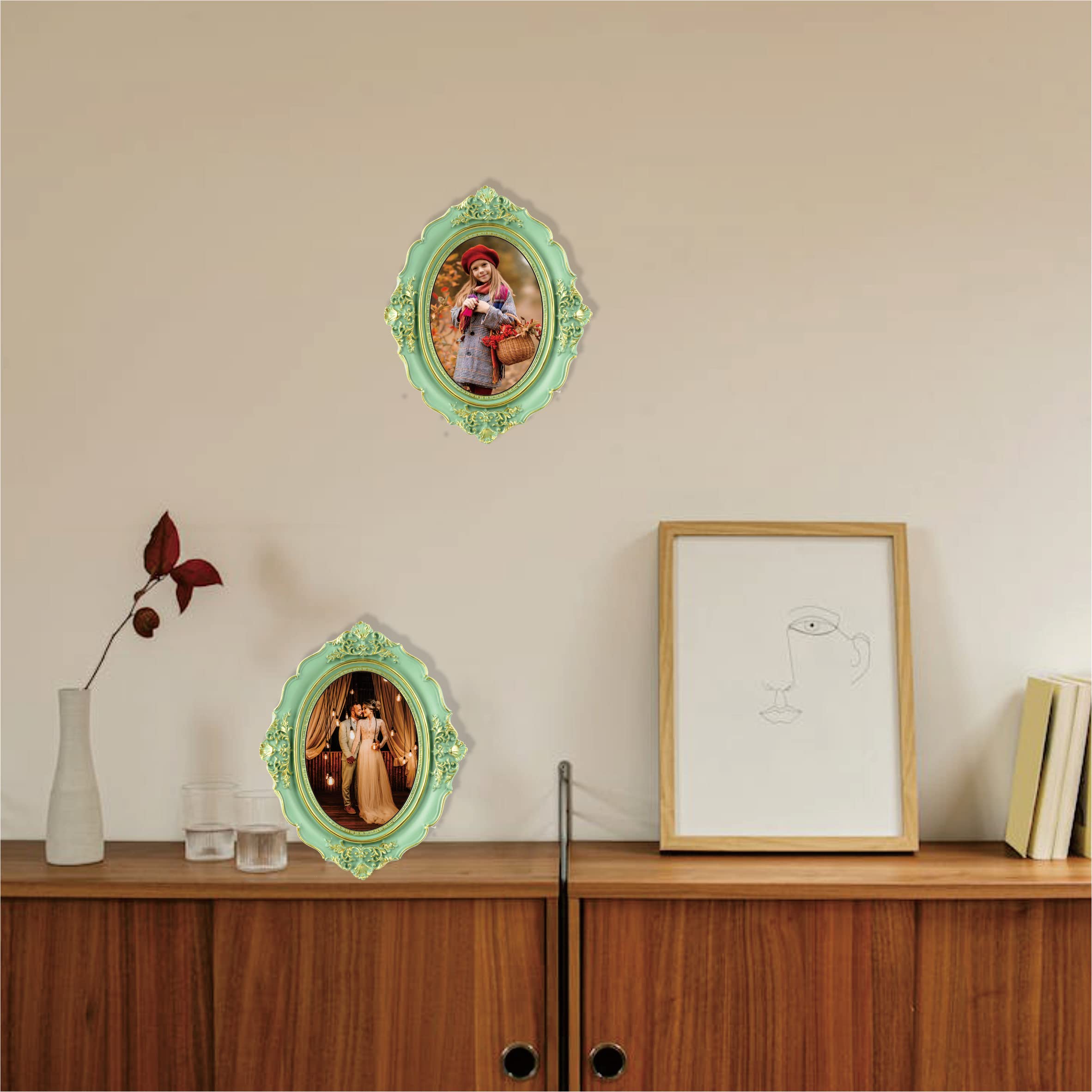 Simon's Shop 5x7 fotolijst barok ovaal frame 7 x 5 bruiloft fotolijsten fit foto 5 bij 7 inch goud voor muur en tafelblad display