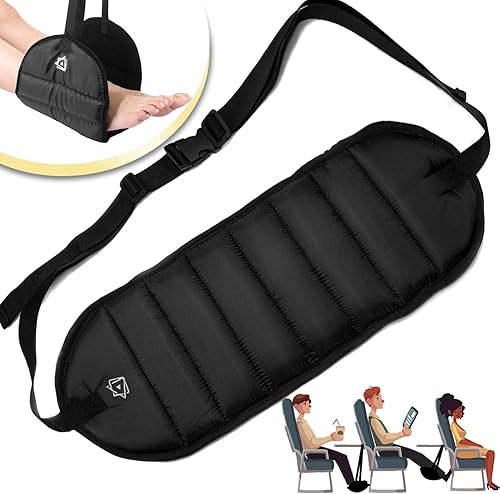 ZOKLU - Reposapiés de viaje en avión – Soporte para hamaca de pierna de vuelo para evitar dolor de espalda, piernas, rodilla, cadera y rigidez,