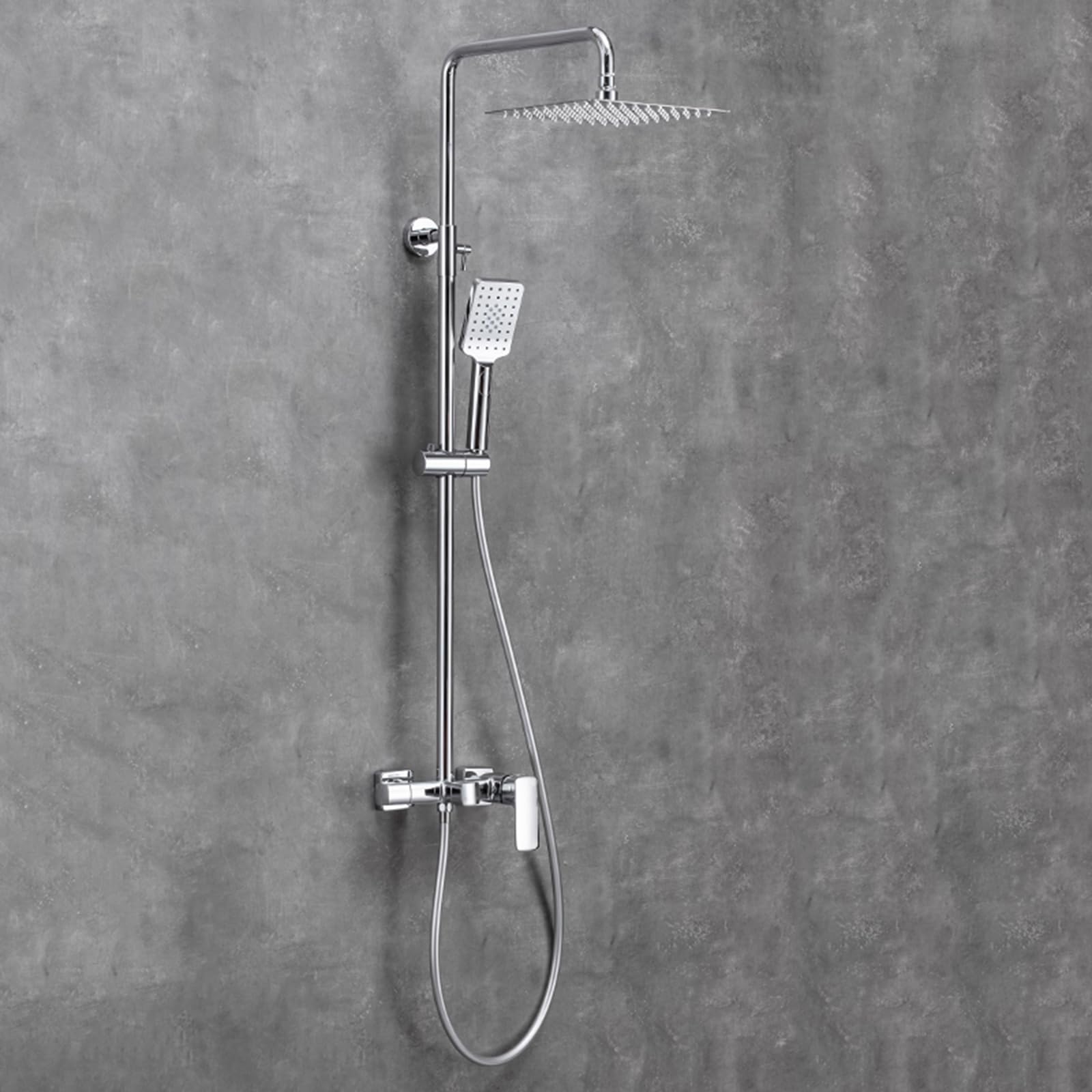 Mitigeur de douche et kit avec douche à main réglable en chrome