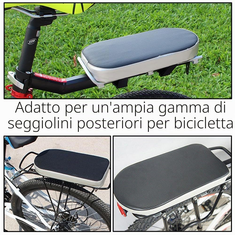 Cuscino Posteriore per Bicicletta in PU, Seggiolino per Bici Confortevole, Cuscino del Sedile Posteriore Della Bicicletta, Morbido Cuscini per Biciclette, Seggiolino Bici per Adulti e Bambini