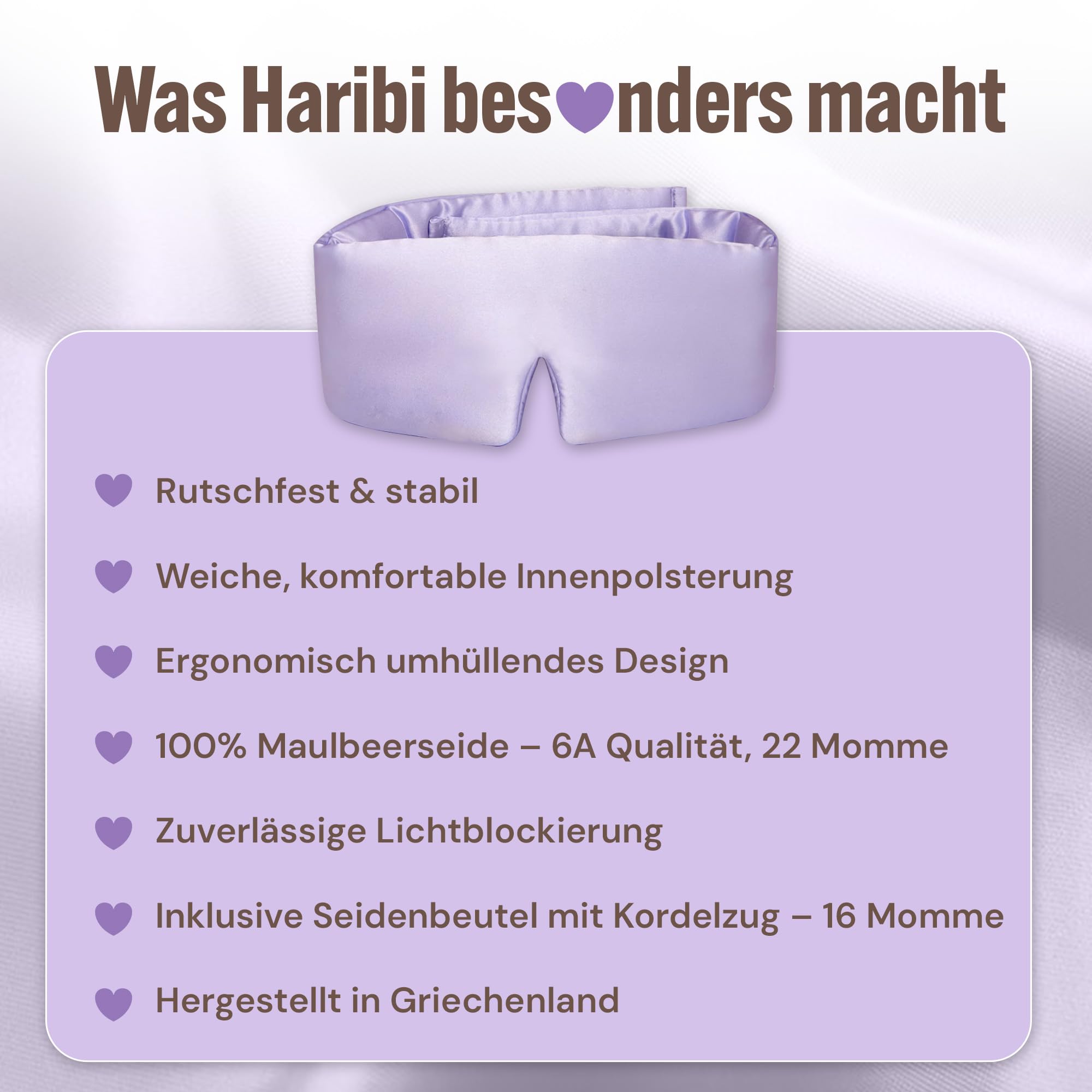 Seiden Schlafmaske aus 100% Maulbeerseide (22 Momme) – 3D Augenmaske rutschfest, druckfrei und verstellbar, inkl. Seidenbeutel, für Frauen und Männer, zum Schlafen und Reisen