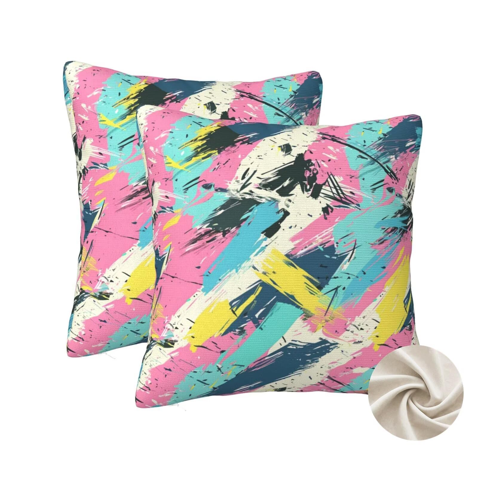 Housse coussin de créateur abstrait lot de 2 taies 60x60 cm déco maison de luxe