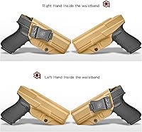 Vista 2 de Amberide Funda Glock 20 IWB, funda de transporte oculta Kydex para Glock 20/21/22 Gen3-5, lista para estándar y óptica, retención Posi-Click