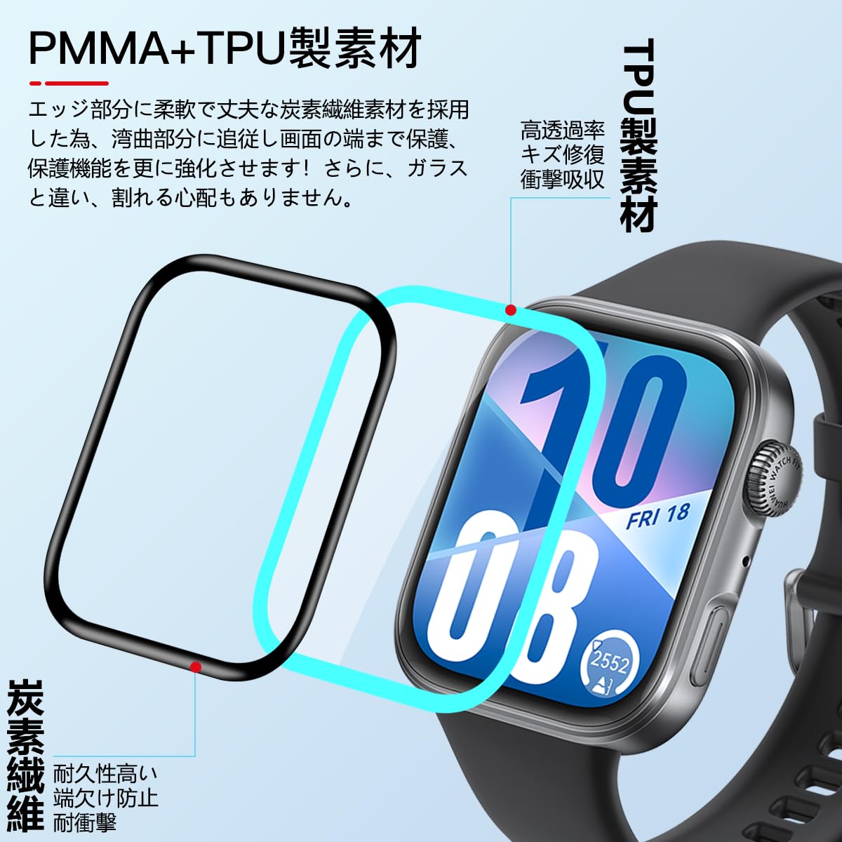 Amazon.co.jp: 対応 HUAWEI WATCH FIT 4 フィルム 画面保護フィルム