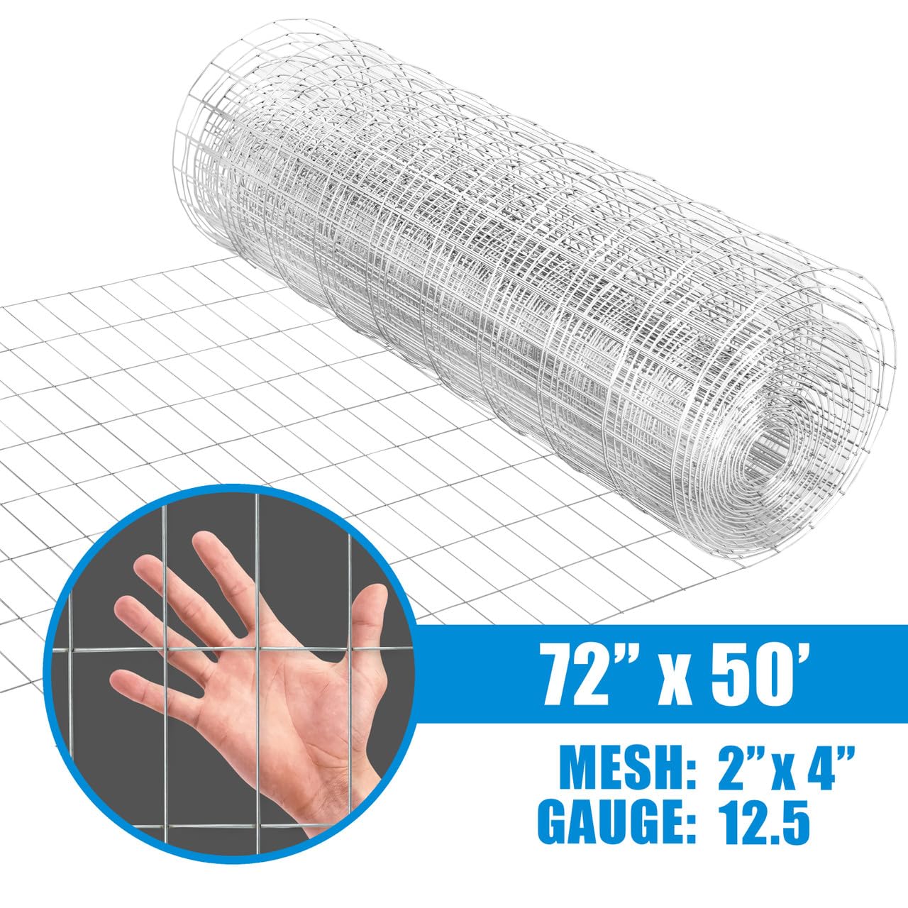 Fencer Wire 12.5 Gauge Galvanized Welded Wire 2 Inch by 4 Inch Mesh