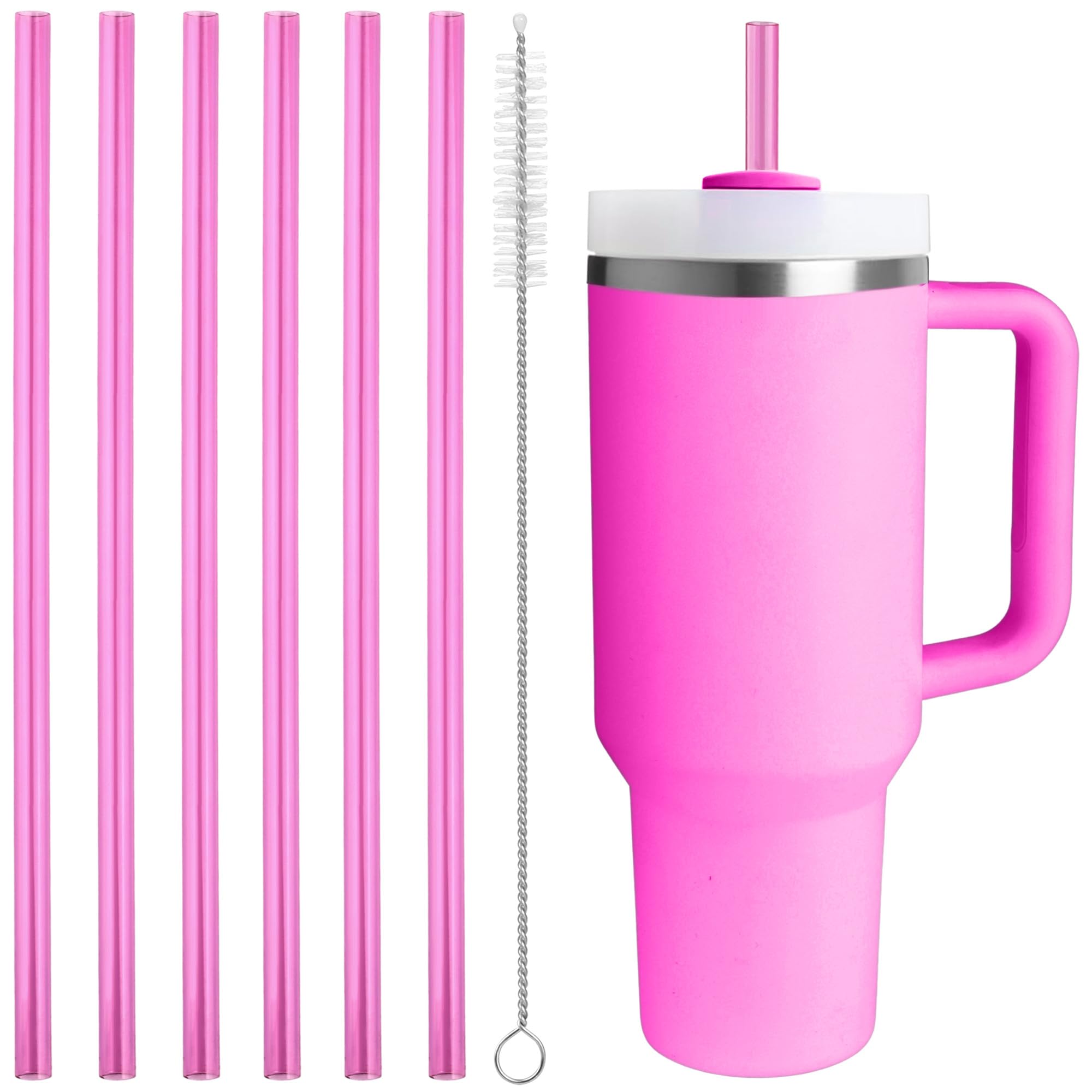 Replacement Straw Compatible with Stanley Quencher 40 oz 30 oz Tumbler 12 inch Extra Long Reusable Straws Plastic